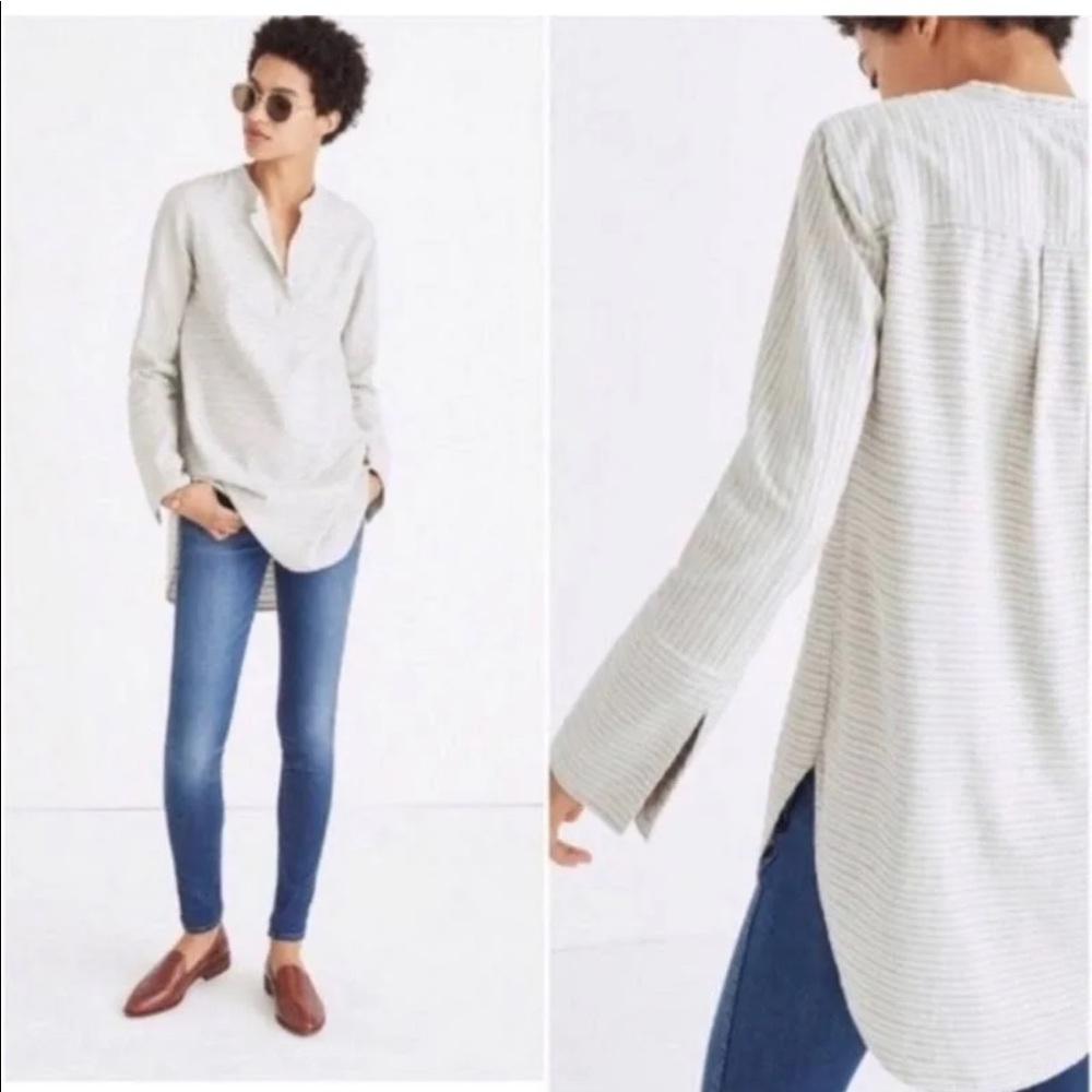 Madewell Split Cuff Tunic Shirt - 100% Cotton